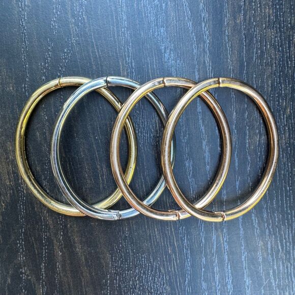 Milor Lot Bangle Bracelets Rope Chain Necklace Silver/ Gold Tone Stainless Steel - Picture 5 of 15